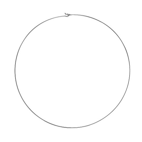 AeraVida Must Have 2mm Slim Wire Hook Sterling Silver 15-16 inch Choker Necklace for Women | Silver Jewelry | Valentine's Jewelry Gifts