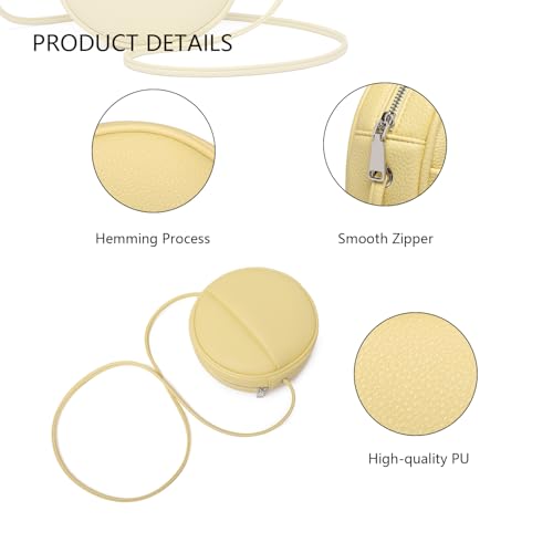 Image of Circle Crossbody Bag for Women NYLON Circle Purse with Zipper Adjustable Knot Shoulder Straps