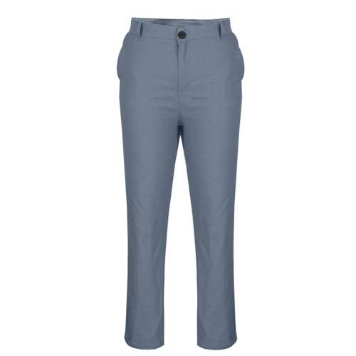 Work Pants for Men Casual Flat Front Dress Pants Straight Fit Men Office Business Trousers Loose Fit Comfort Linen2