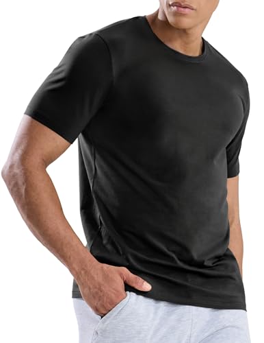 MIER Mens T Shirts Short Sleeve Crew Neck Cotton T-Shirts Casual Ultra Soft Tshirt Tops Classic Basic Tees, Breathable 6