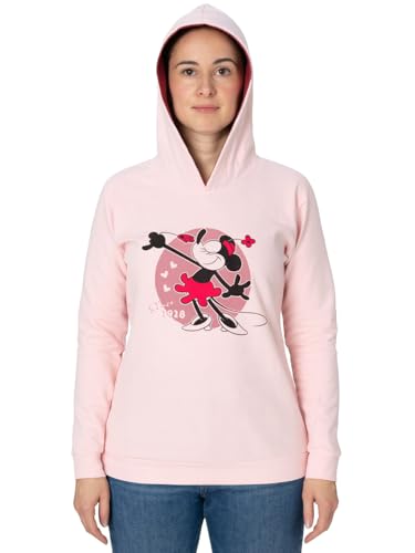 United Labels Disney Minnie Mouse Hoodie Damen, Größe M, Rosa, Hoodie Baumwolle Kapuzenpullover Langarm Sweatshirt
