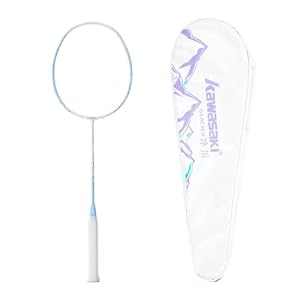 Badminton Schläger, A1 TAAN Professioneller Carbon Badmintonschläger Ultra-Light Badminton Set mit 2 Griffbänder, Schlägertasche-Glacier Blau(Get Strung)