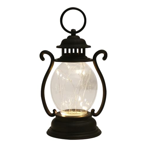 Farol LED a Pilas - Linterna Decorativa Retro para Interiores y Exteriores | Lámpara Rústica Recargable Colgante Antigua para Camping