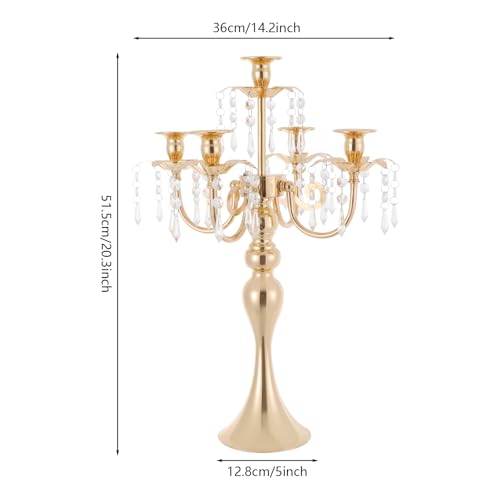 Chandelier 5 bras or pour décoration de table de mariage chic - 6
