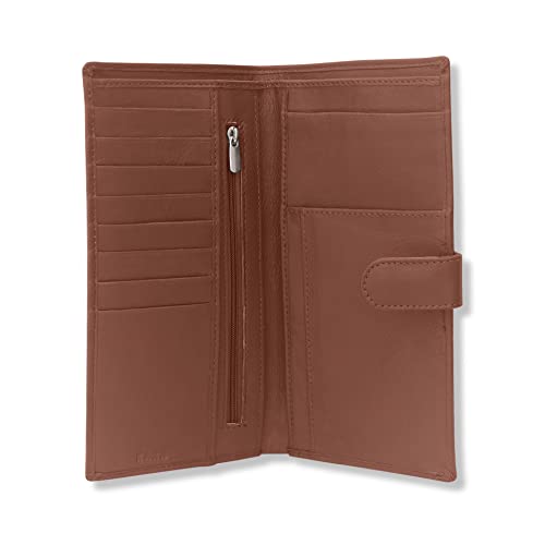 Image of KARA Tan Unisex Genuine Leather Passport Holder - Travel Friendly Passport Wallet with 8 Card Holder Slot