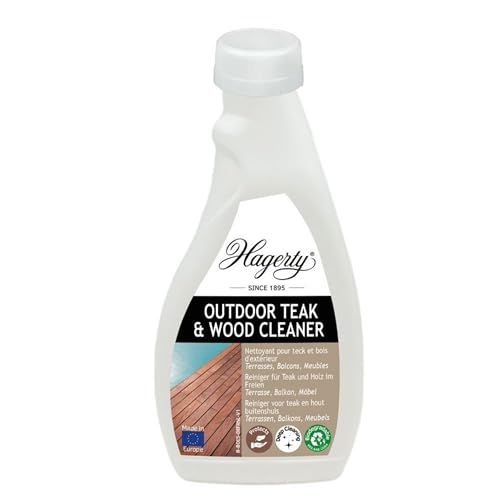 Hagerty Nettoyant pour teck & bois extérieur 500 ml| Nettoyage incolore des saletés et taches tenaces sur le teck et autres essences de bois | Préserve...