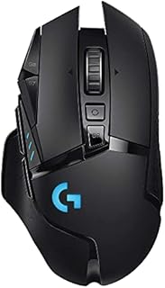 Logitech G502 Lightspeed Wireless Gaming Mouse, Hero 25K Sensor, 25,600 DPI, RGB, Adjustable Weights, 11 Programmable Buttons, Long Battery Life, POWERPLAY-Compatible, PC/Mac - Black