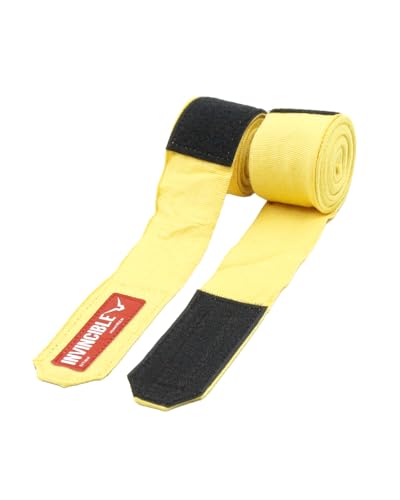 Image of Invincible Mexican Style Semi-Stretch Hand Wraps Yellow 4.5 Meter