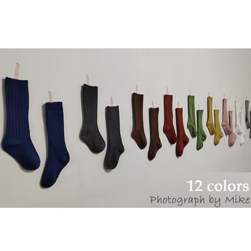 Baby Kids Socks 2-Pack - Striped Crew Socks for Boys & Girls, 80% Cotton, Soft & Breathable4