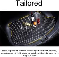 OKIIO Vollabdeckung Auto Leder Kofferraummatte, für Mini Cooper 2door 2014-2023, Kofferraumschutz Hund mit Seitenschutz, Wasserdicht rutschfest Auto Cargo Liner Pads Zubehör,A/Black