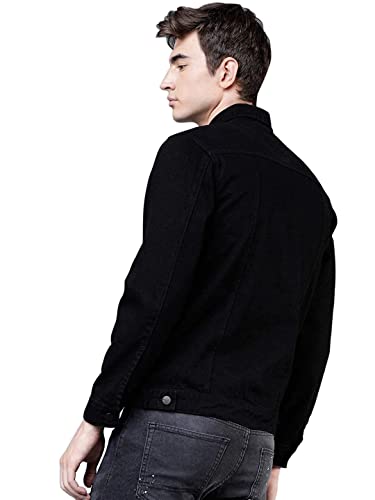 Image of Men Regular Fit Washed Full Sleeve Denim Jacket