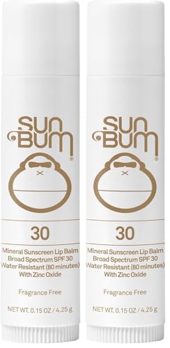 Sun Bum SPF 30 Mineral Sunscreen Lip Balm | Hawaii Act Compliant | Octinoxate Free | Oxybenzone Free | .15 oz