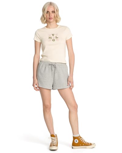 Image of Volcom Women's Have a Clue Short Sleeve Tee - Fitted T-Shirt with Striped Neck Taping