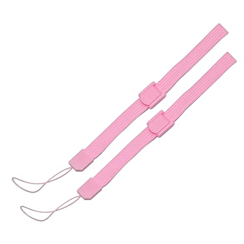 Gamer Gear Correas de muñeca – Cordón rosa ajustable – Correa de muñeca para Nintendo DS, DS LITE, DSI, DSI XL, 2DS, 3DS, 3DS, XL, Wii Remote, Wii U, Sony PSP Go y PS Vita, 2 x Correas de Nylon