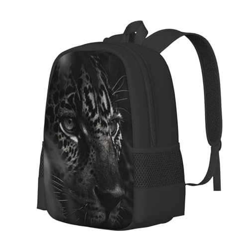 17 Inch Backpack for Leopard,Panther Lightweight Adjustable Animal Backpacks with Mesh Side Pockets for Travel Outdoor Sports2