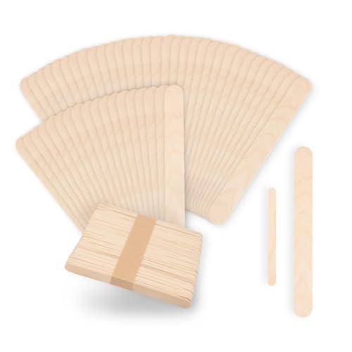 Vaessen Creative Holzstäbchen zum Basteln - 150 Stück - 2,5 x 20 cm und 1 x 11,4 cm Eisstiele- Kreative 3D - Kunst und Kunsthandwerk – Heimdekor - Birkenholz