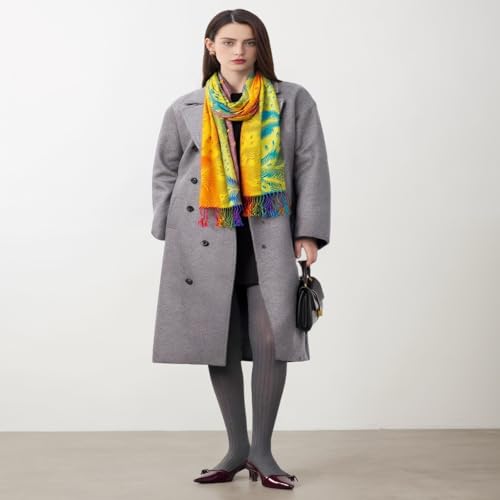 AUSEKALY Colourful Shawl Wraps for Women Scarf Pashmina Feel Causal Prayer Shawls Indian Dupatta Scarves4