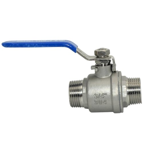 Megairon Stainless Steel 304 Full Port Ball Valve With Blue Vinyl Handle, Npt Male X Male Thread Shut Off Ball Valve,Heavy Duty For Water,Oil,And Gas  thumb #2
