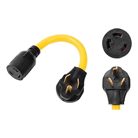 ONETAK NEMA 10-30P to L6-30R 240V 30 Amp 3 Prong Male Plug to Twist Lock 3 Prong Female Receptacle Generator Welder Dryer EV Charger Power Cord Adapter Connector Cover