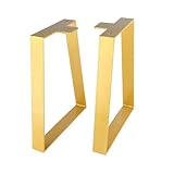 ALXEH 14 Inch Trapezoid Table Legs Gold, DIY Furniture Metal Legs for Coffee Table, Bench Stool Cabinet Furniture Feet - Set of 2