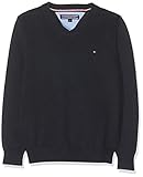  Tommy Hilfiger Jungen Boys Basic V-Neck Sweater Pullover, Blau (Sky Captain 420), 128 (Herstellergröße: 8)