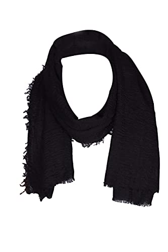 Image of Iba & Isba Women's Plain Crinkled Scarves, Stoles, Hijab (76 x 36 inch)