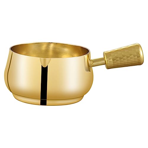 AUTSUPPL Stainless Steel Sauce Cup Saucepan Milkpan Sauce Bowl with Handle Gravy Bowl Coffe Creamer Sauce Container Sauce Bowls Sauce Jug Creamer Condiment Bowl Creamer Jug Golden