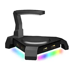 Motospeed Gaming Mouse Bungee Cable Holder with 4 Port USB Hub -4 LED Backlit RGB