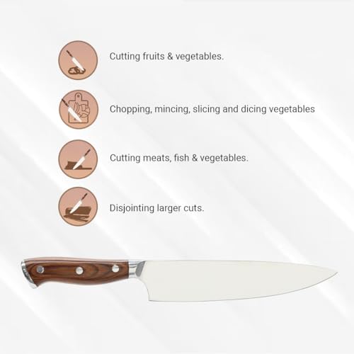 Image of Customizable Stainless Steel Chef's Kitchen Knife with Laser Engraved Cooking Gifts for Him Her Housewarming Gifts Kitchen Knife Gift Set