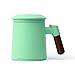 kerryshop Tazas para niños Taza de té Mango de Madera de sándalo, de cerámica Taza de té, con Infusor y la Tapa 13 oz, de 4 Colores Taza de té (Color : A)