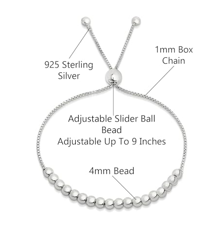 Savlano 925 Sterling Silver 14K Gold Plated Italian Solid Adjustable Bolo Bead Ball Slider Bracelet Comes With Gift Box for Women - Made in Italy2