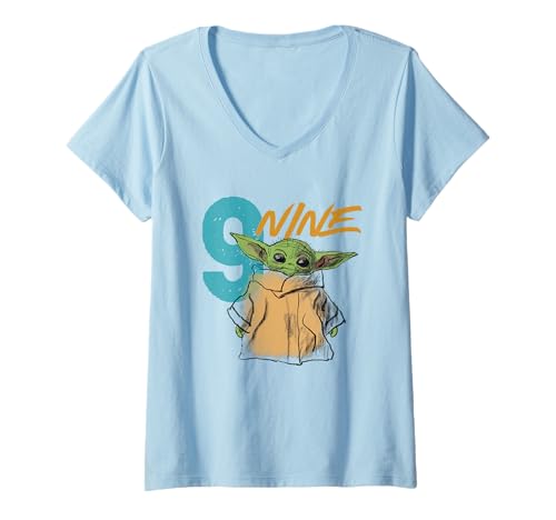 T-shirt femme Mandalorian Child pour anniversaire 9 ans