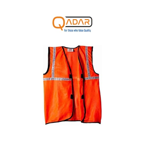 QADAR High Visibility Reflective Safety Jacket - Front & Back Reflectors, Perfect for Industrial Workers, Engineers, & Bicycle Riders, Lightweight Radium Jacket