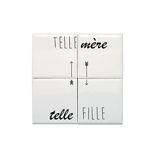 Carreaux céramique 20x20 maman fille objet déco mural flèche