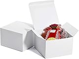 MESHA White Gift Boxes 5x5x3.5 inches, White Boxes for Gift, Paper Gift Boxes with Lids for Gifts, Mugs, Cupcake Boxes（25PACK）