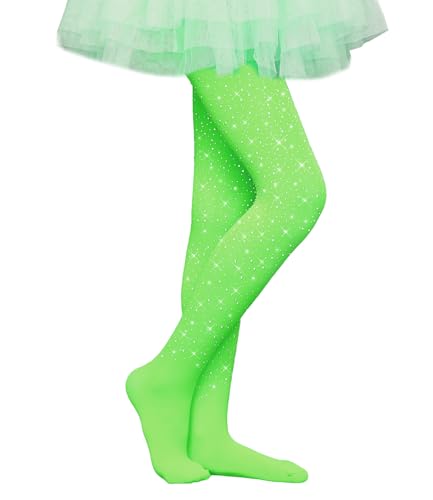 Image of VINICUNCA Girls Sparkle Rhinestone Tights Ultra-Soft Footed Dance Stockings Cospaly Accessories