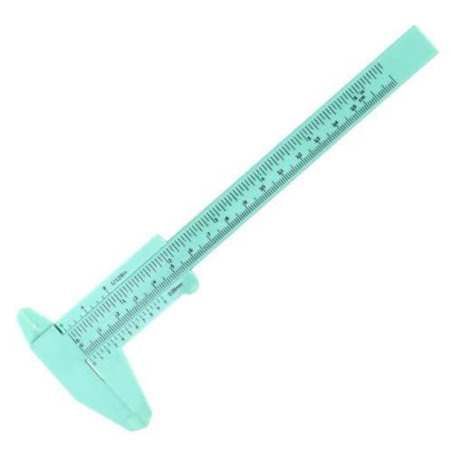 DOITOOL Plastic Caliper Gauge Lightweight Sliding Pocket Measuring Tool for Step Depth Internal and External Measurements Green Portable Ruler for Industrial and Personal Use