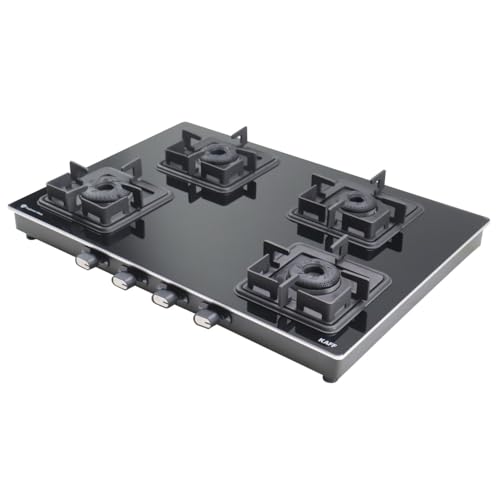 KAFF Cooktop 4 Burners 69 CM, Black Coated Brass Burners With Auto Electric Ignition, Slim Line Design, Decorative SS Moulded Strip on All Sides... - Image 3