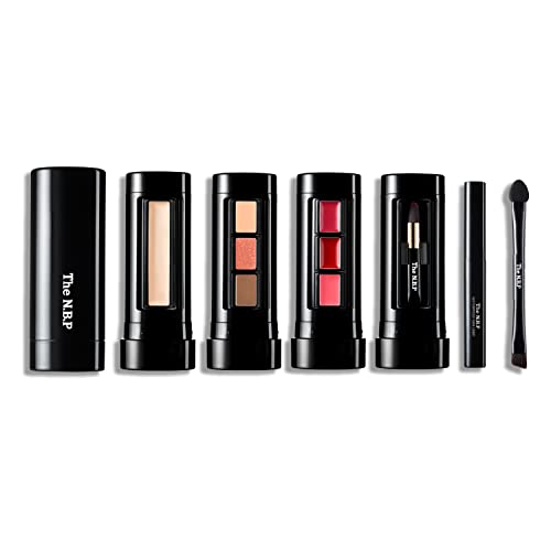 The NBP Multi Way Korean Makeup Palette for Minimalist Women â€“ All In One Cosmetic Minimalism Travel Beauty Kit with Face Foundation, Lipstick Lip Color, Eyeshadows, Brushes & Waterproof Eyeliner (Kit-Margaret)