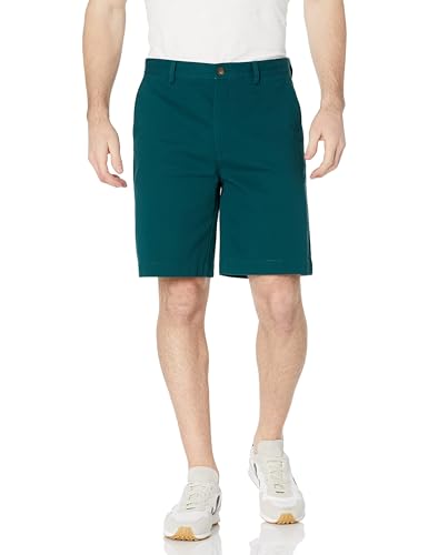 Amazon Essentials Men's Classic Fit 9" (23cm) Pocketed Chino Shorts, Dark Green, 38W