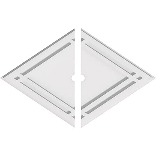 Image of Ekena Millwork CMP22X14DD2-01000 Diamond Architectural Grade PVC Contemporary, Two Piece Urethane Ceiling Medallions 22 inchW x 14 5 /8 inchH x 1 inchID x 7 3 /4 inchC x 1 inchP