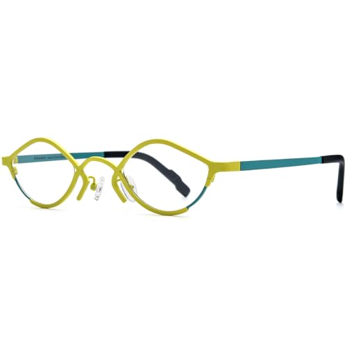 Image of FONEX Colorful Pure Titanium Glasses Frame Women Retro Round Eyeglasses