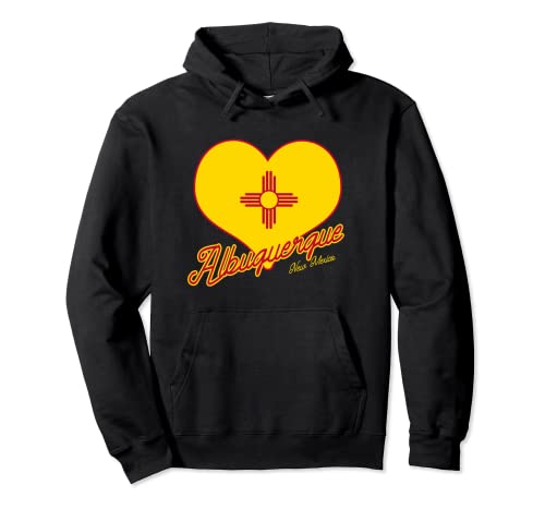 Albuquerque - Bandera del Estado de Nuevo México en corazón para recuerdo de vacaciones Sudadera con Capucha