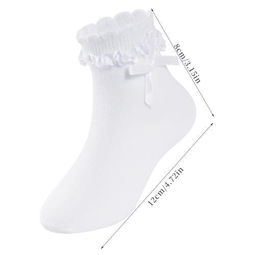 choyaxo 6 pairs Girls Ruffle Socks Frilly Socks Cute Dress Sock School Sock for Toddler Girls2