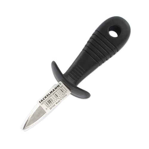 Fackelmann 43780 Austernmesser, Austernmesser, Kunststoff, Edelstahl, Schwarz, Rot, 15,5 x 5,3 x 3,9 cm