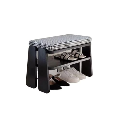 GAGULHAH Banco de pie de Cama de Estilo nórdico, Taburete para Cambiar Zapatos de Madera Maciza, Taburete bajo para Puerta de casa, Taburete para Zapatos con cojín Suave