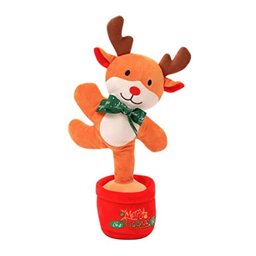 Peluche verte dansante jouet parlant pour animer une decoration de Noel fixe