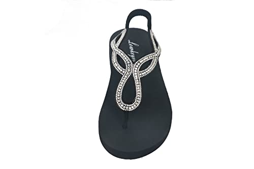 Image of Lowkeyray Women's Summer Sandals womens Flat Sandals Whith Sequins