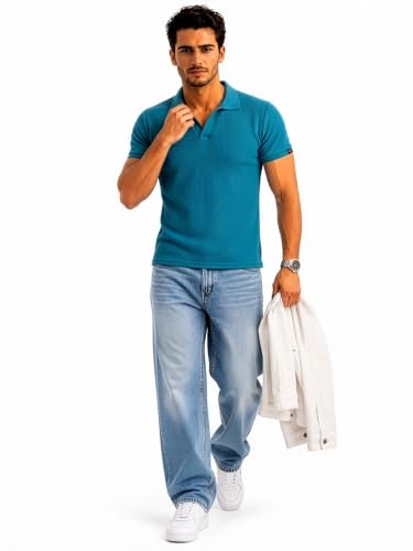 Image of Status Quo Men's Polo T-Shirt | Rich Cotton Blend | Slim Fit | All Day Comfort | Contrast Inner Placket | Polo Collar