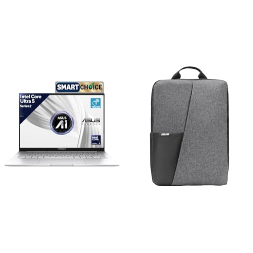 Image of ASUS Zenbook 14,Smartchoice,Intel Core Ultra 5 (Series 2),16GB,1TB,3K OLED Touch Screen,14 inch,120Hz,Win 11,M365 Basic (1Y)*,Office 2024, Silver,1.28 kg,UX3405CA-PZ345WS, + Laptop bag